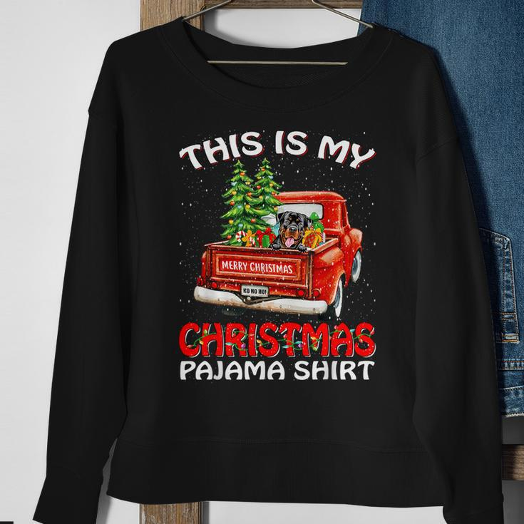 This Is My Christmas Pajama Rottweiler Truck Red Sweatshirt Gifts for Old Women