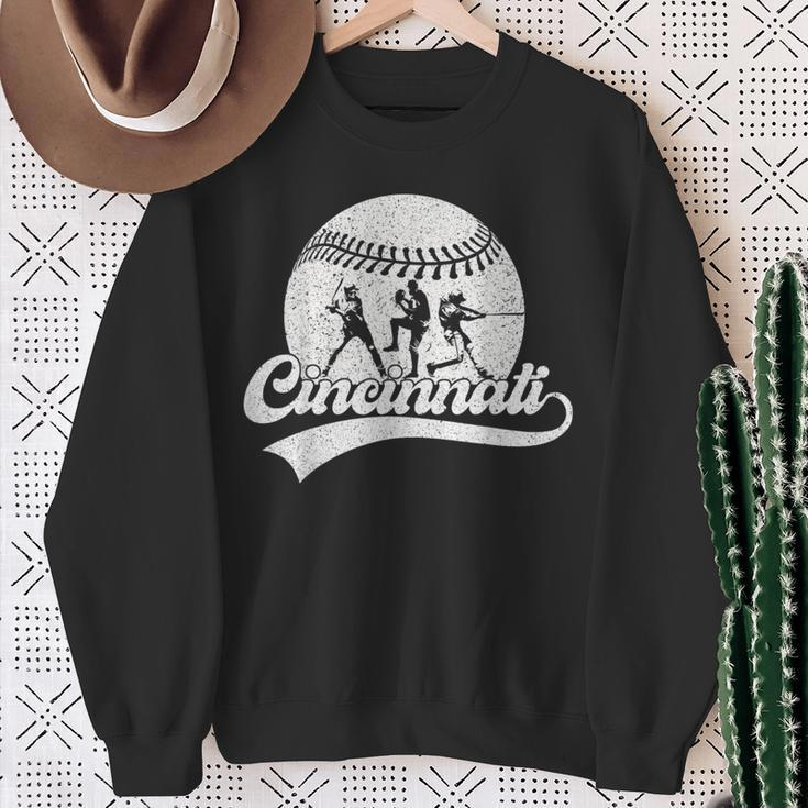 Cincinnati Cities Baseball Lover Baseball Fans Women Sweatshirt Gifts for Old Women