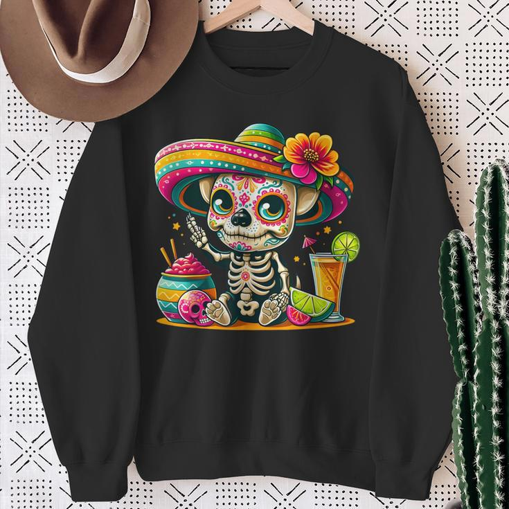 Cinco De Mayo Chihuahua Dog Mexican Sugar Skull Sombrero Sweatshirt Gifts for Old Women