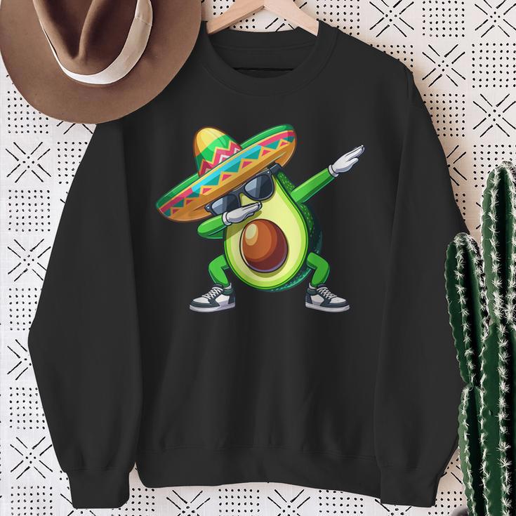 Cinco De Mayo Dabbing Avocado Mexican Sombrero Sweatshirt Gifts for Old Women