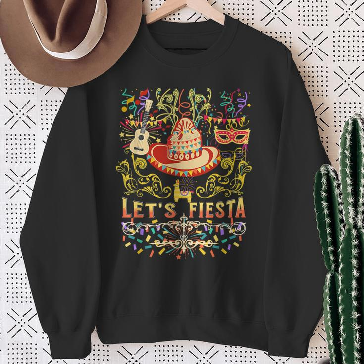 Cinco De Mayo Mexican Guitar Music Colors Lets Fiesta Party Sweatshirt Gifts for Old Women