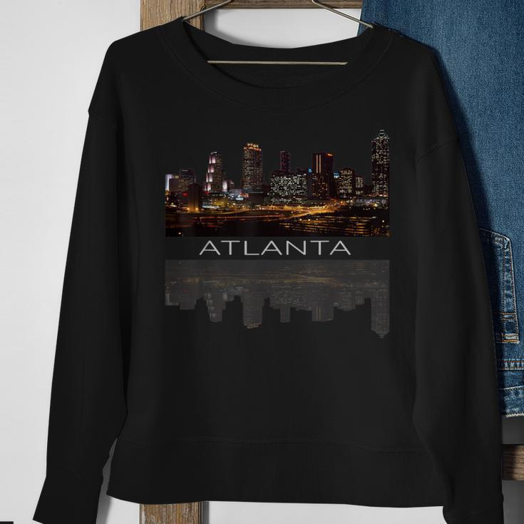 City Of Atlanta Nightlife Georgia Skyline Cityscape Love Atl Sweatshirt Gifts for Old Women