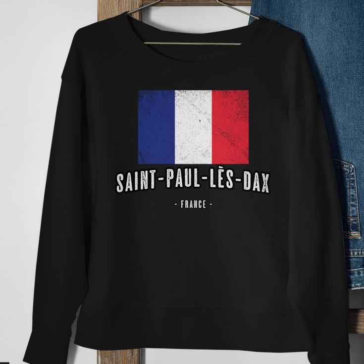 City Of Saint-Paul-Lès-Dax France French Flag Drapeau Sweatshirt Gifts for Old Women
