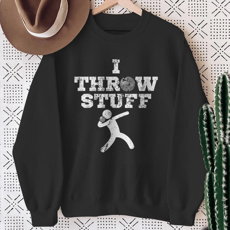 Classic Aged I Throw Stuff Shot Put Athlete Throwing Sweatshirt Gifts for Old Women