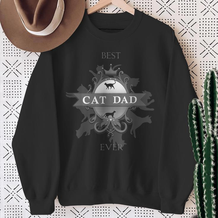 Classic Best Cat Dad Ever Cute Kitty Father Sweatshirt Gifts for Old Women