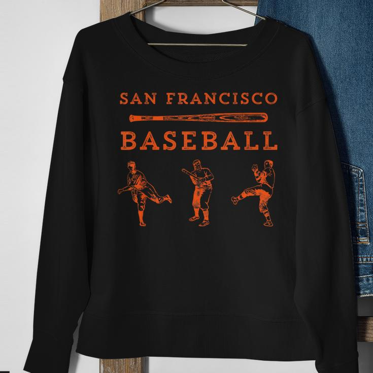 Classic San Francisco Baseball Fan Retro Sweatshirt Gifts for Old Women