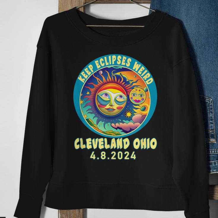 Cleveland Oh Solar Total Eclipse April 2024 Ohio Sweatshirt Gifts for Old Women