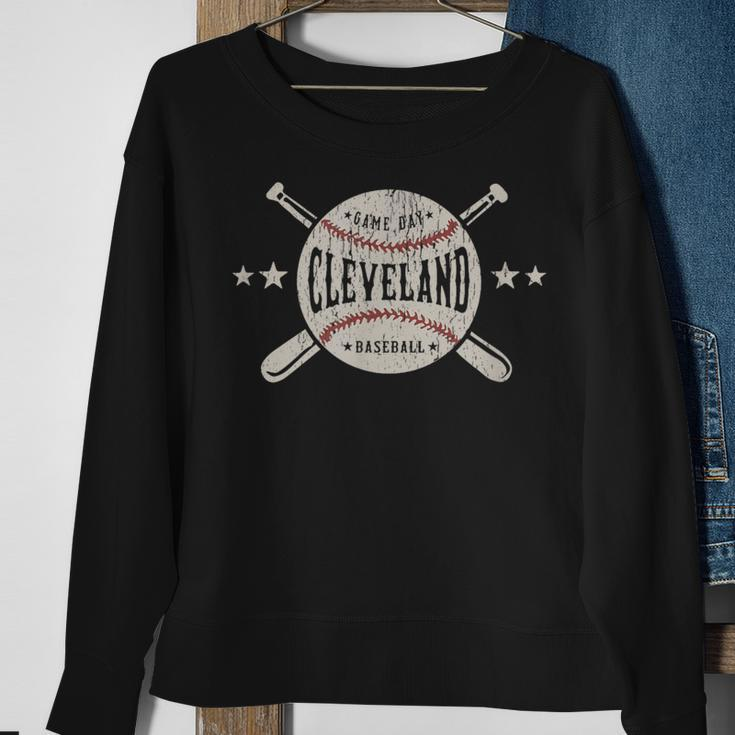 Cleveland Ohio Oh Vintage Baseball Graphic Sweatshirt Gifts for Old Women