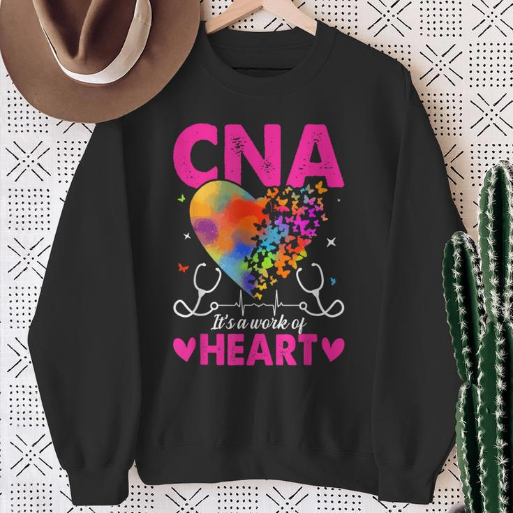 Cna It's A Work Of Heart Sweatshirt Gifts for Old Women