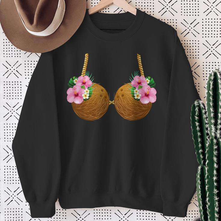 Coconut Bra Hawaiian Tropical Costume Luau Party Hawaii Sweatshirt Gifts for Old Women