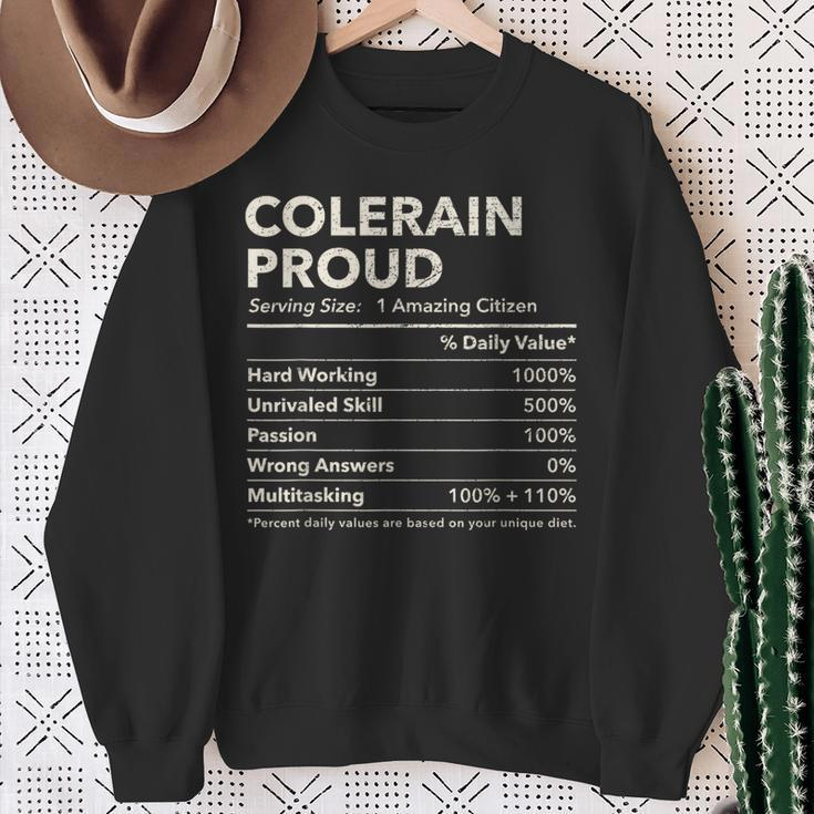 Colerain North Carolina Proud Nutrition Facts Sweatshirt Gifts for Old Women