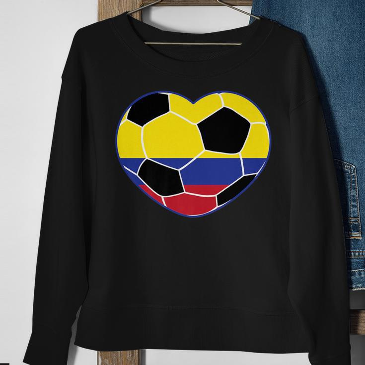 Colombia Soccer Ball Heart Jersey Colombian Football Sweatshirt Gifts for Old Women