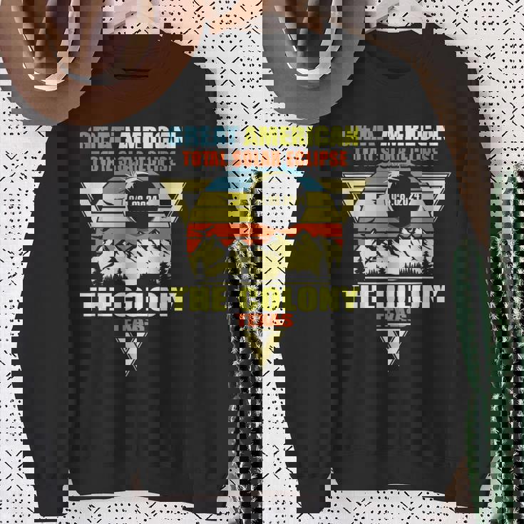 The Colony Texas Total Solar Eclipse 2024 Sweatshirt Gifts for Old Women