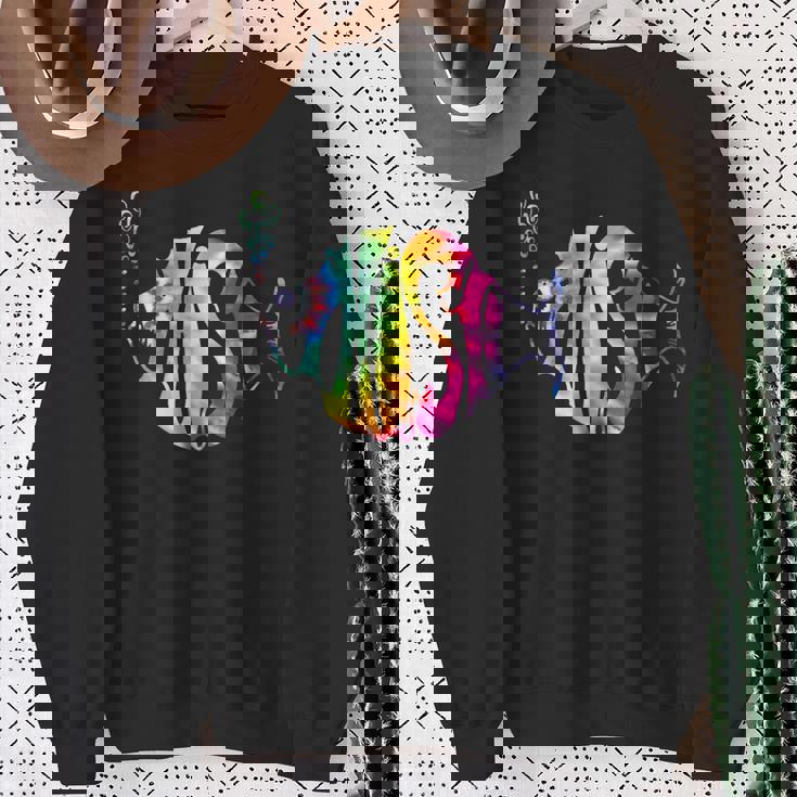 Colorful Phish-Jam Tie-Dye For Fisherman Fish Graphic Sweatshirt Gifts for Old Women