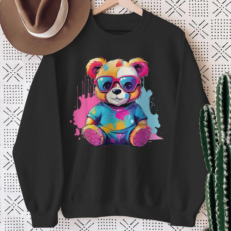 Colorful Teddy Bear Sweatshirt Gifts for Old Women