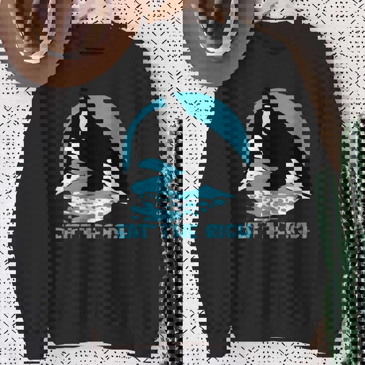 Comer La Rica Ballena Orca Meme Camisa de entrenamiento Regalos para ancianas
