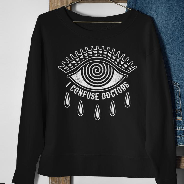I Confuse Doctors Hypnosis Eye Symbol Sweatshirt Gifts for Old Women