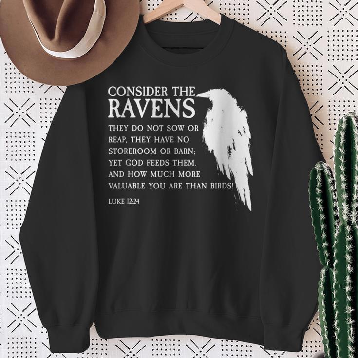 Consider The Ravens Luke 12 Sweatshirt Gifts for Old Women