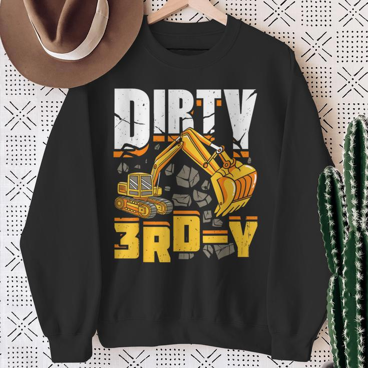 Construction Excavator 3Rd Birthday Boy Dirty 3Rd-Y Sweatshirt Gifts for Old Women