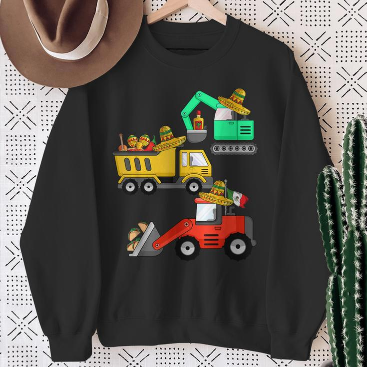 Construction Excavator Taco Mexican Crane Cinco De Mayo Sweatshirt Gifts for Old Women