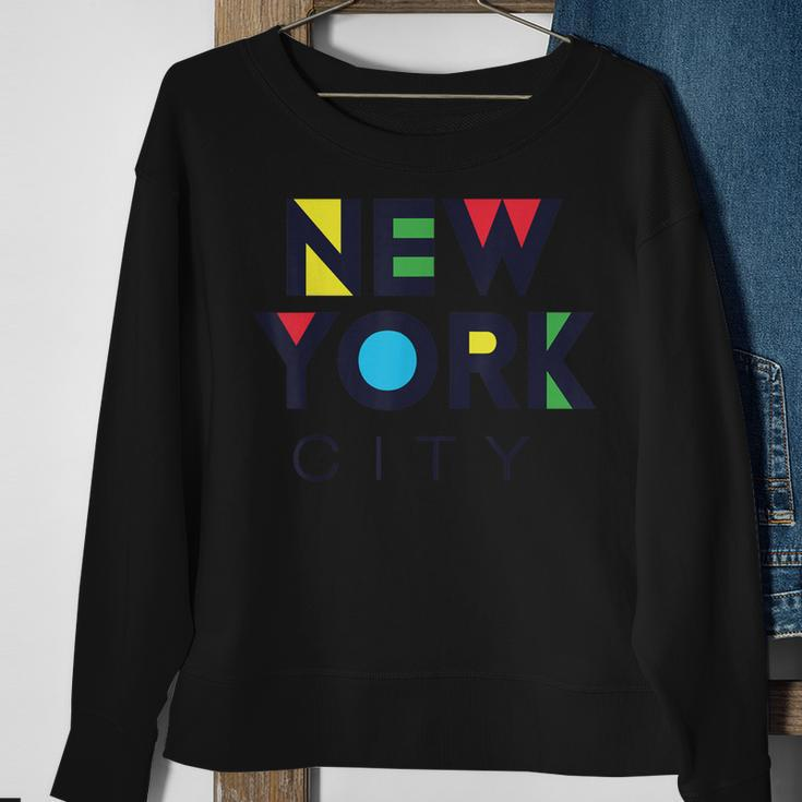 Cool Colorful New York City Illustration Graphic Sweatshirt Gifts for Old Women