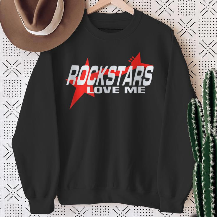Cool Rockstars Love Me Rock Music Lovers Quote Bold Band Sweatshirt Gifts for Old Women