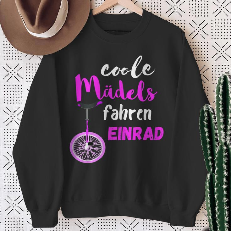 Coole Mädels Fahren Einrad Fahrerin Zirkus Balancieren Sweatshirt Geschenke für alte Frauen
