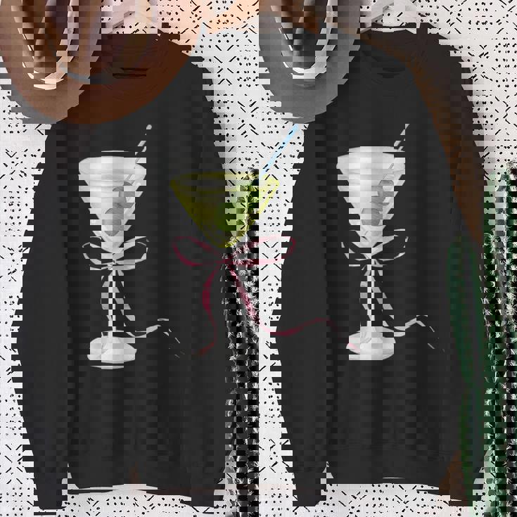 Coquette Bow With Martini Coquette Aesthetic Sweatshirt Gifts for Old Women