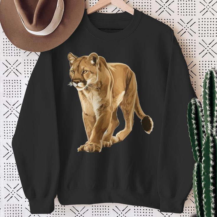 Cougar Face For Wild And Big Cats Lovers Sweatshirt Gifts for Old Women