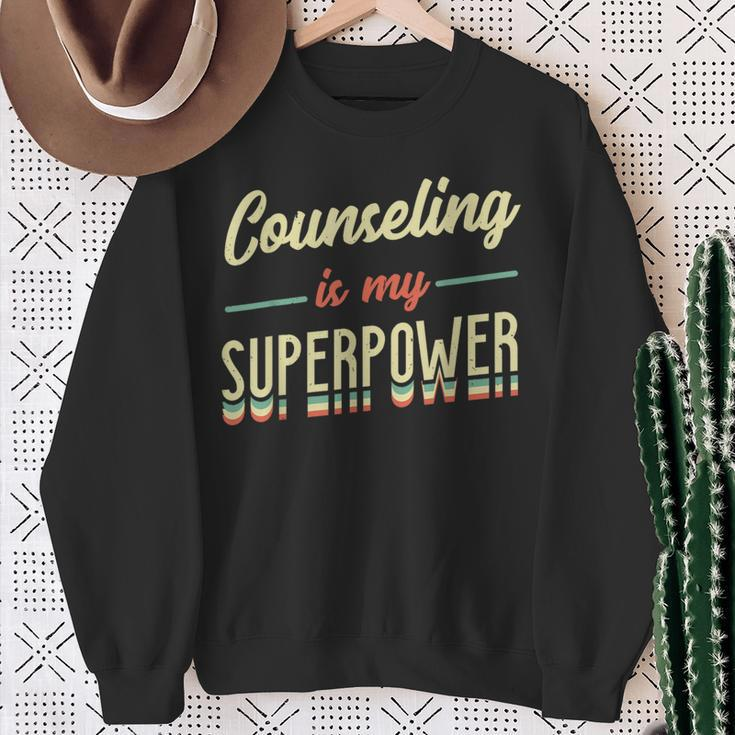 Counseling Is My Superpower School Counselor Sweatshirt Gifts for Old Women