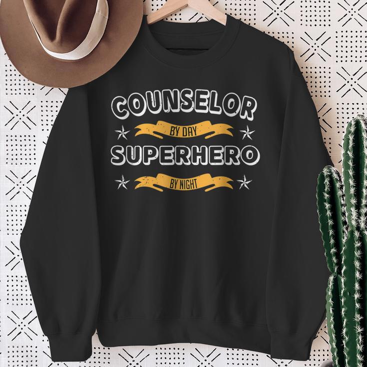 Counselor By Day Superhero By Night Sweatshirt Gifts for Old Women