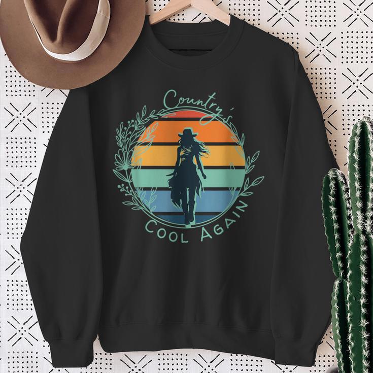 Country's Cool Again Lainey Vibe Wildflowers And Wild Horses Sweatshirt Gifts for Old Women