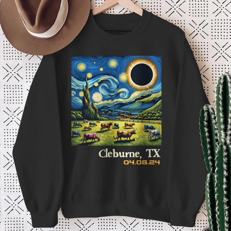 Countryside Total Solar Eclipse Cleburne Texas Sweatshirt Gifts for Old Women