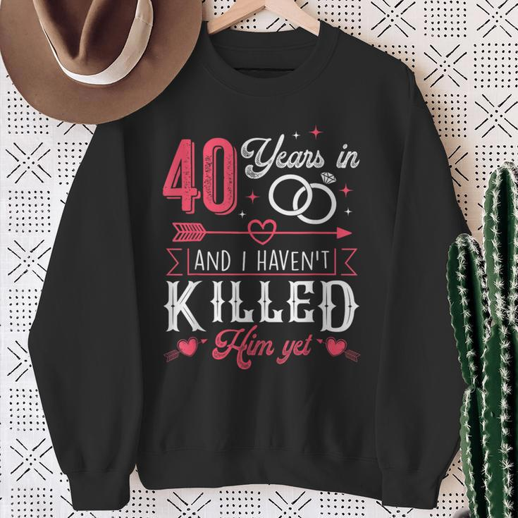 Couples Married 40 Years 40Th Wedding Anniversary Sweatshirt Gifts for Old Women