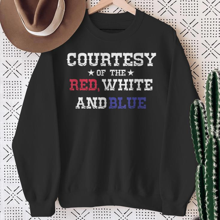 Courtesy Of The Red White And Blue Sweatshirt Gifts for Old Women