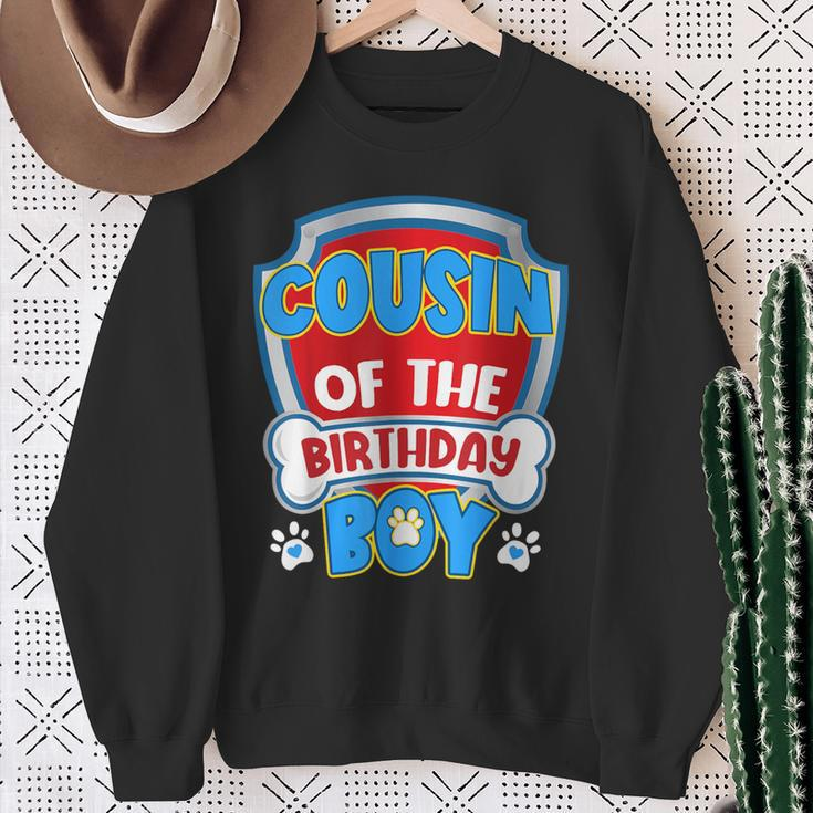 Cousin Of The Birthday Boy Dog Paw Family Matching Sweatshirt Gifts for Old Women