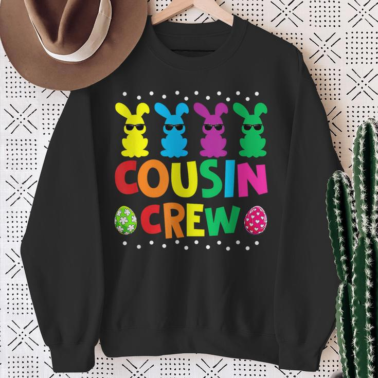 Cousin Crew Bunny Rabbit Easter Day Eggs Hunting Squad Sweatshirt Gifts for Old Women