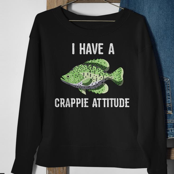 Crappie AttitudeCrappies Fishing Quote Sweatshirt Gifts for Old Women