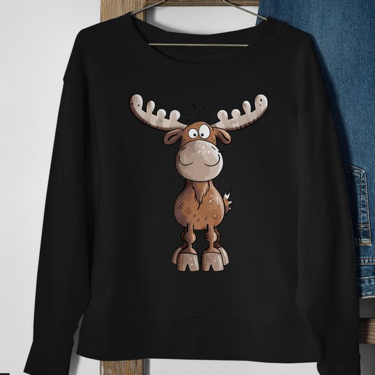 Crazy Elk I Deer Reindeer Fun Animal Motif Sweatshirt Geschenke für alte Frauen