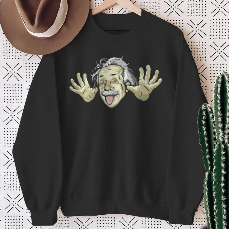 Crazy Physics Professor Wears Tongue Out Albert Genie Sweatshirt Gifts for Old Women