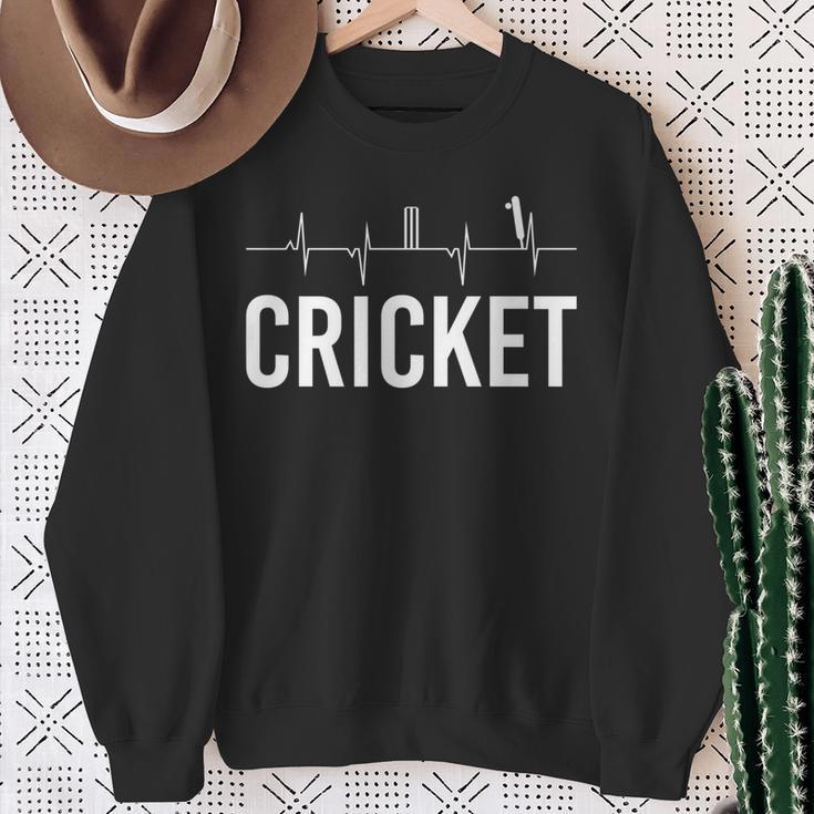 Cricket Sport Frequency Heartbeat Bat And Ball Daddy's Sweatshirt Gifts for Old Women