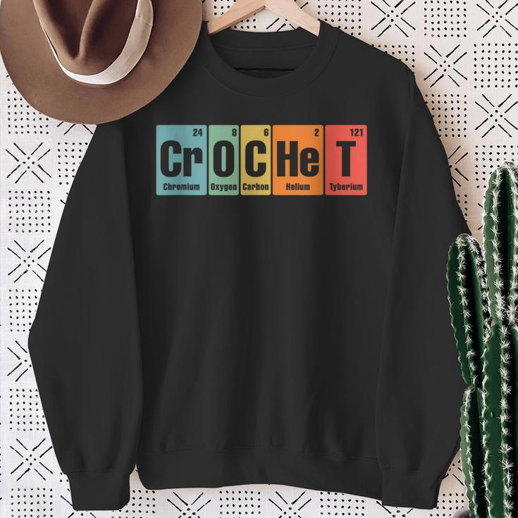 Crochet Periodic Elements Colorful Chemistry Crochet Sweatshirt Gifts for Old Women