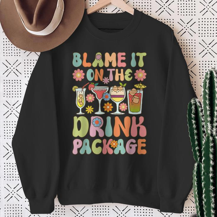 Cruise Vacation Cruising Drinking Blame It On Drink Package Sweatshirt Gifts for Old Women