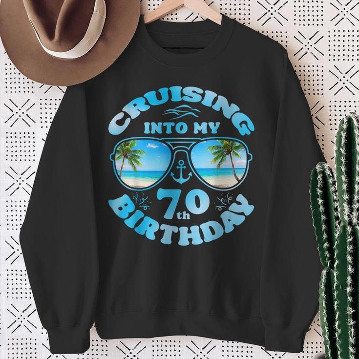 Cruising Into My 70Th Birthday-70Th Birthday Cruise 2024 Sweatshirt Gifts for Old Women
