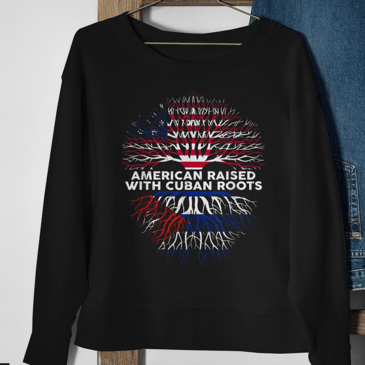 Cuba Flag Hispanic Heritage American Raised Cuban Root Sweatshirt Gifts for Old Women