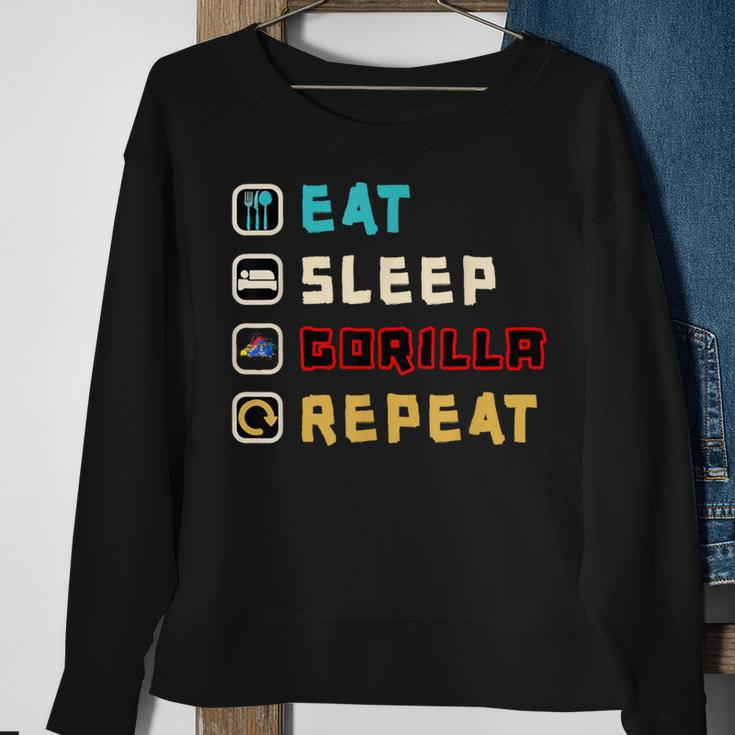 Cute Eat Sleep Gorilla Repeat Monke Tag Vr Gamer Sweatshirt Gifts for Old Women