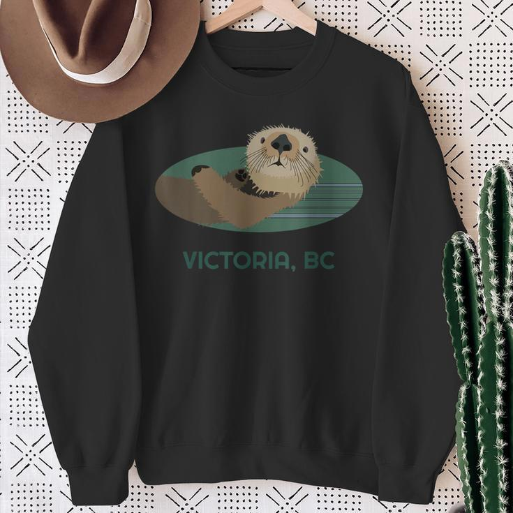 Cute Otter Victoria Bc Coast Resident Fisherman Sweatshirt Gifts for Old Women