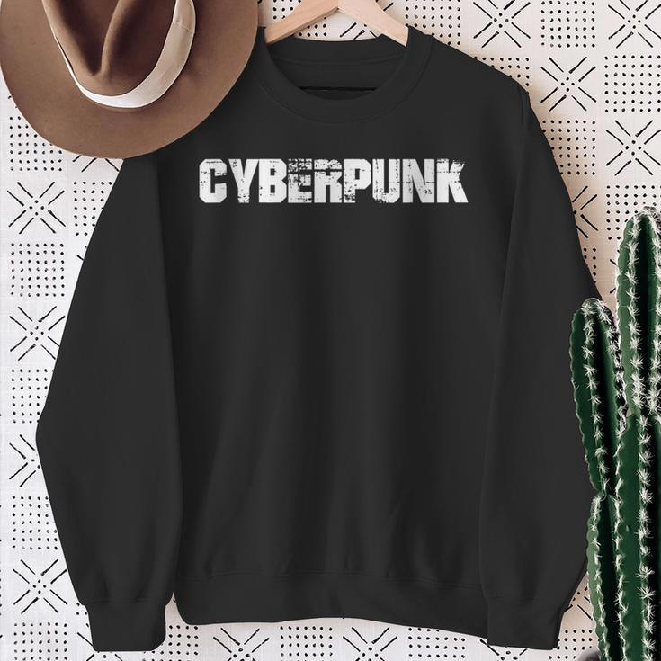 Cyberpunk Future Hi Tech Low Life Sci Fi Neo Retro Japan Sweatshirt Gifts for Old Women