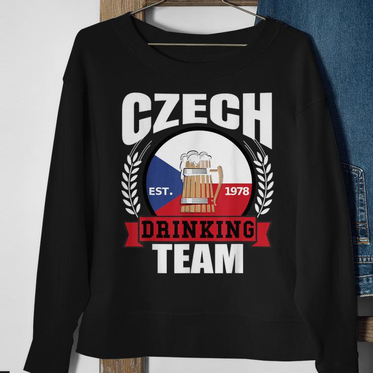 Czech Drinking Team Republic Flag Beer Party Idea Sweatshirt Gifts for Old Women