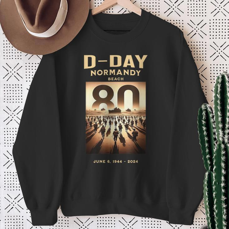 D-Day 80Th Anniversary Normandy Beach Landing Commemorative Sweatshirt Gifts for Old Women